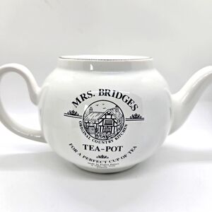 Mrs. Bridges White Tea Pot Caledonia Pottery